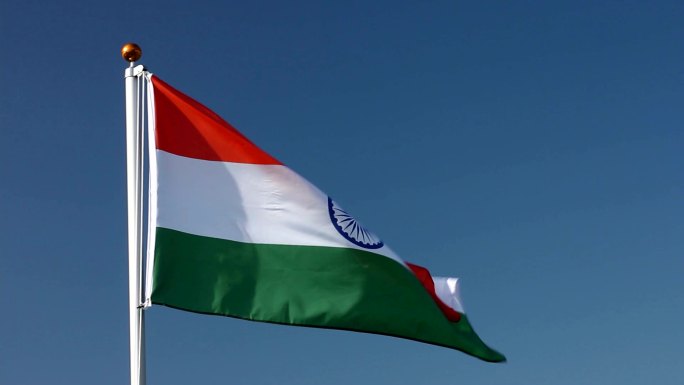 升起印度国旗印度升旗