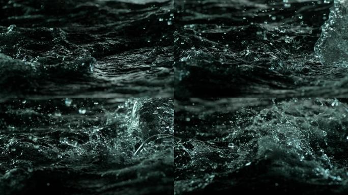 水4k1000帧暗涌流动高速摄影慢镜头