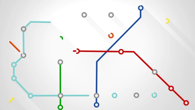 地铁交通动画四通八达简洁简约线条线段