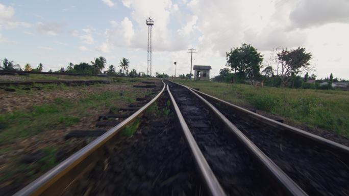 驾驶室视角非洲的铁路