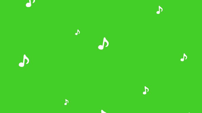 绿色屏幕上的音符在旋律中向上流动。