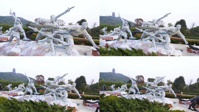 实拍庐陵文化生态园红军雕塑