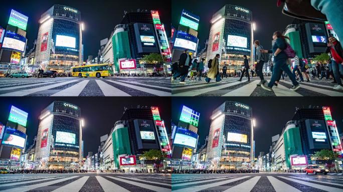 涉谷低角度视野东京-日本城市街道速度