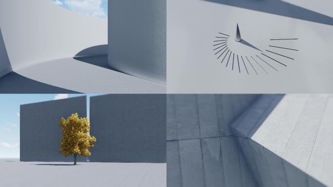 创意抽象建筑光影变化4K