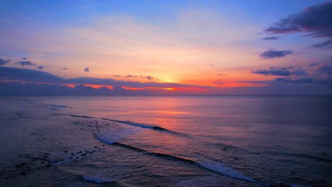 海边唯美夕阳系列航拍素材