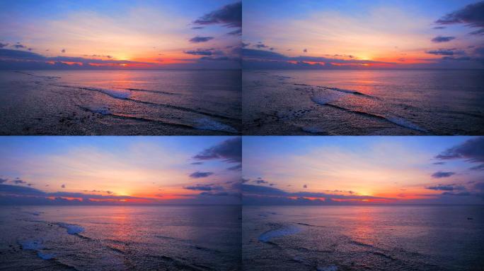 海边唯美夕阳系列航拍素材