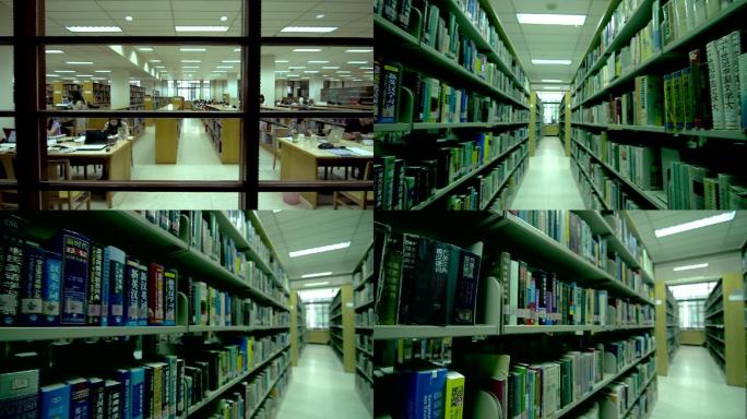 大学图书馆4K图书馆看书借书阅读原创素材