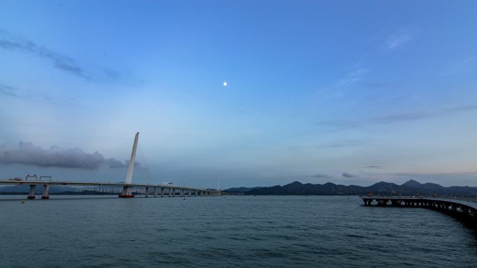 深圳湾大桥白转夜4K