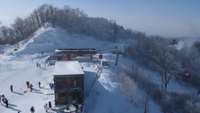 2K吉林万达长白山滑雪场航拍素材