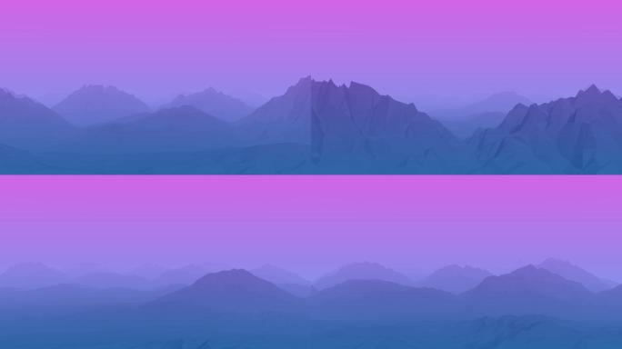 蓝色和粉色的几何山脉