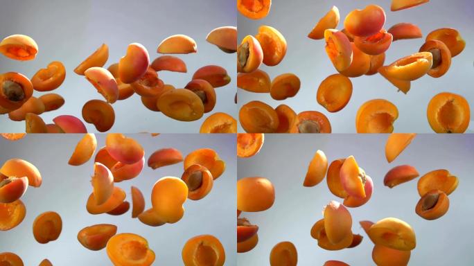 美味的杏子慢动作慢镜头杏肉助农扶农