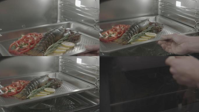 煮龙虾把龙虾放进微波炉里