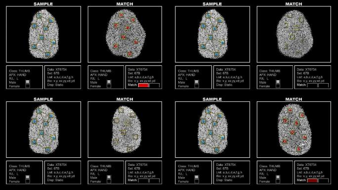 指纹匹配界面屏幕视频素材像素脉搏匹配率手