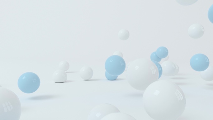 白色背景的弹跳软球，3d渲染。