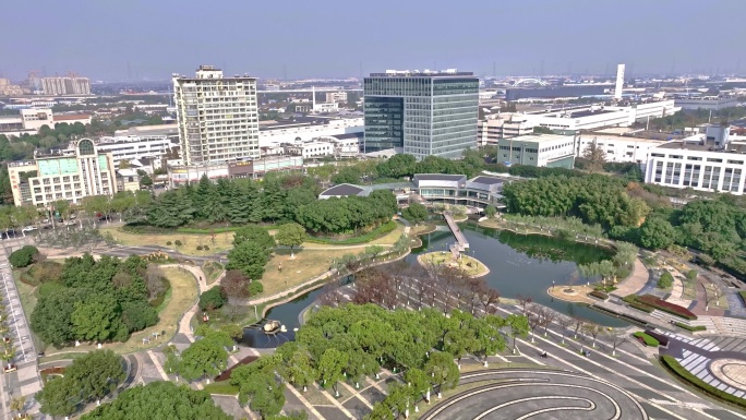 安亭 街道 航拍 空境 市民广场 大众