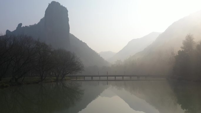 航拍浙江丽水缙云县仙都景区