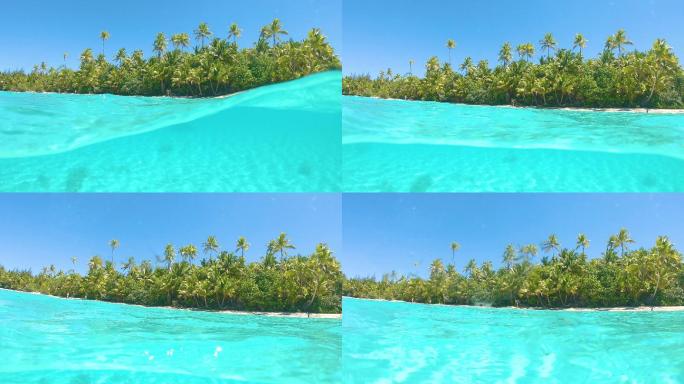 热带海滩马尔代夫潜水水下清澈