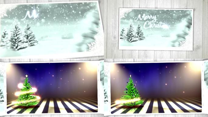 动画圣诞卡圣诞节下雪图片滚动展示多图出图