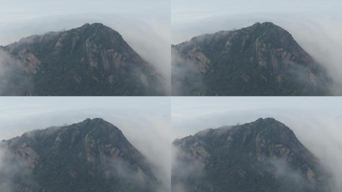 山东荣成九顶铁槎山上的平流雾航拍4K