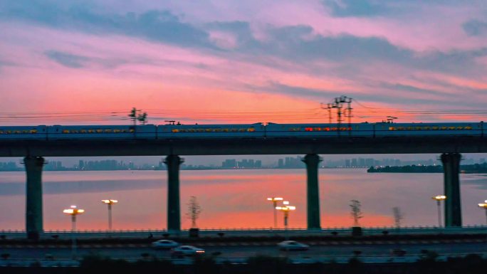 汤逊湖大桥武咸城际铁路航拍