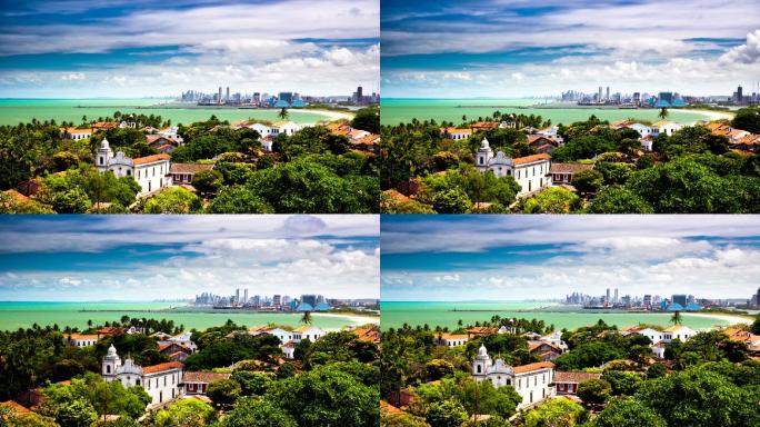 城市鸟瞰图城市建筑快速发展航拍延时国外地