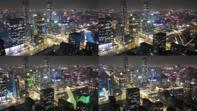 宁波东部新城夜景延时摄影航拍4K
