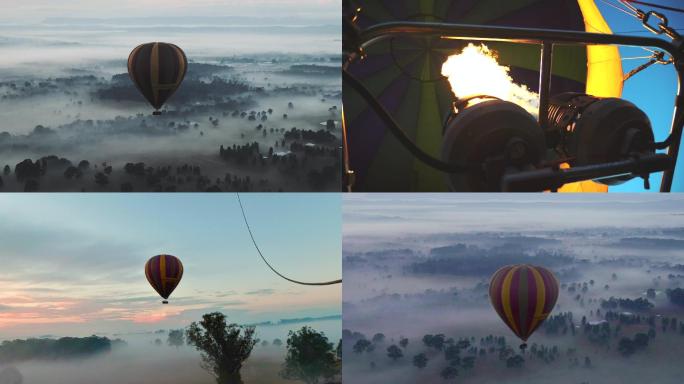 热气球 唯美热气球升空4K实拍