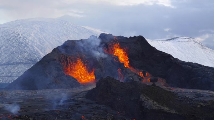 火山喷发自然现象爆发岩浆活动