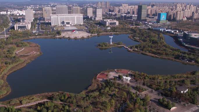 高安地标宣传建筑航拍素材