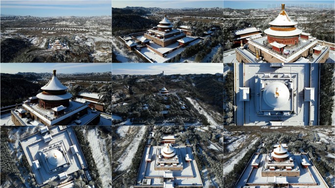 4K航拍-承德普乐寺2022雪景