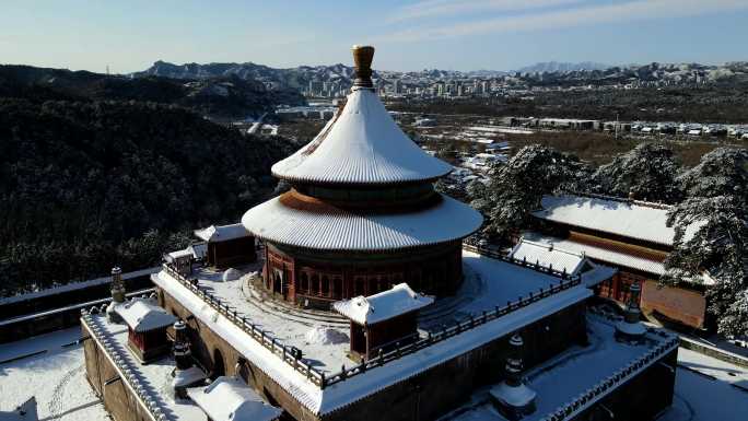 4K航拍-承德普乐寺2022雪景