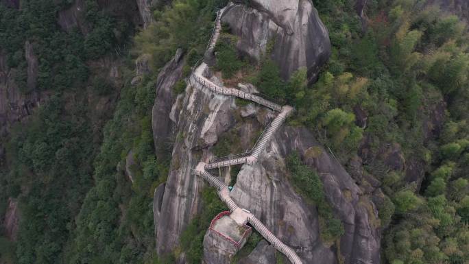 航拍浙江丽水缙云县蛟龙大峡谷景区