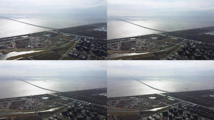 4k原素材-上海东海大桥航拍