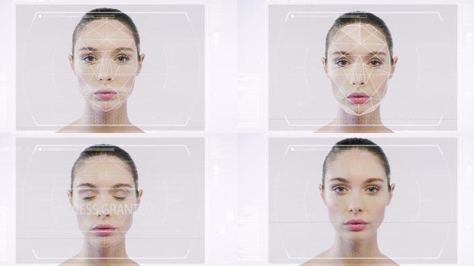 技术扫描美女的面部