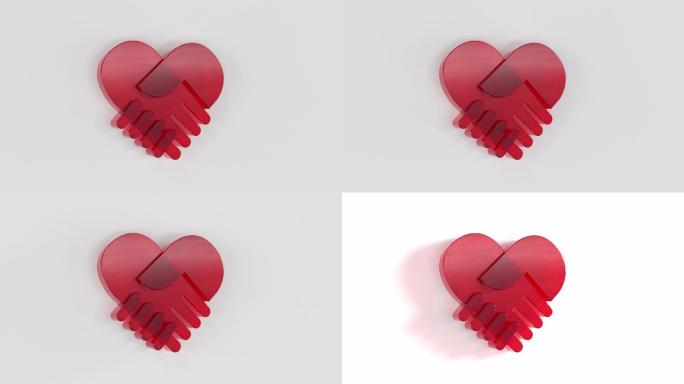 红色互助爱心 3D渲染