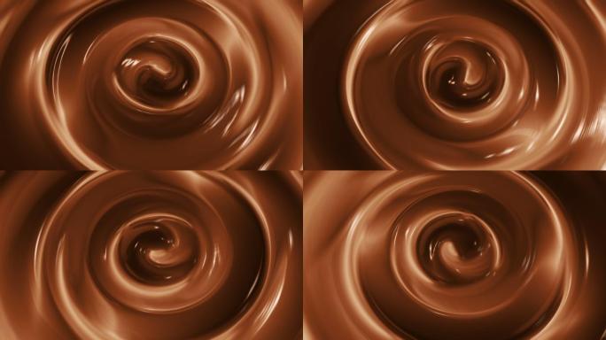 巧克力漩涡背景丝滑巧克力咖啡