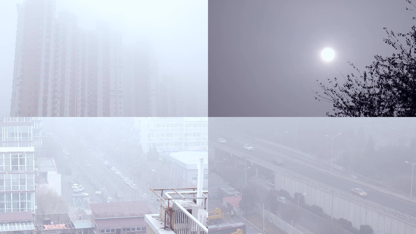 北京雾霾天气高楼俯瞰雾霾