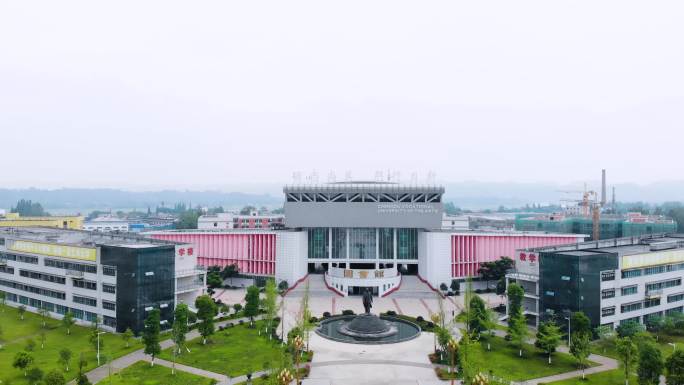 学校图书馆航拍高清素材