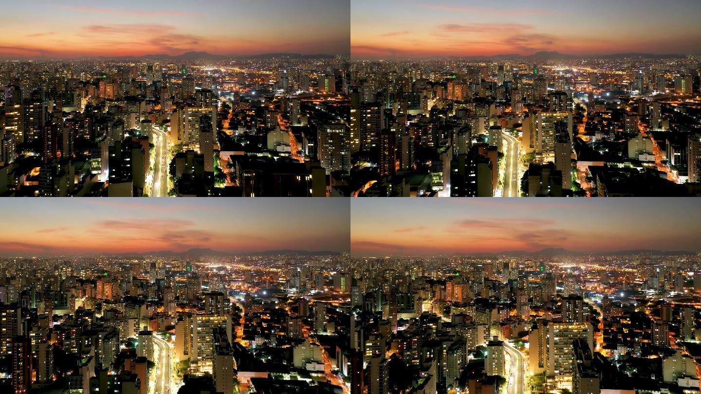 城市生活场景外国夜景全球经济世界格局