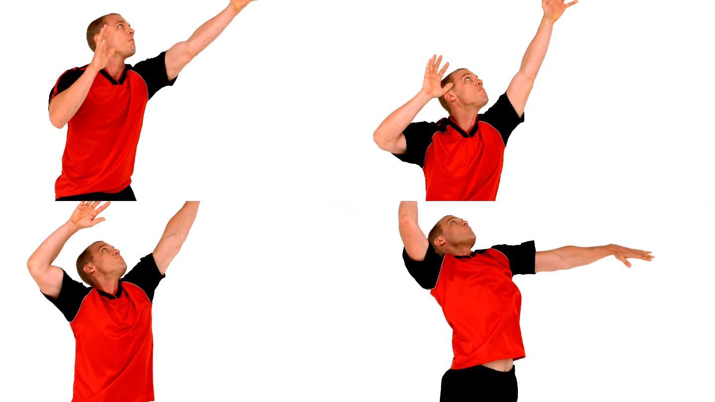 排球运动员击球