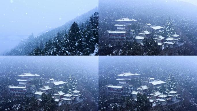 龙门香山寺雪景