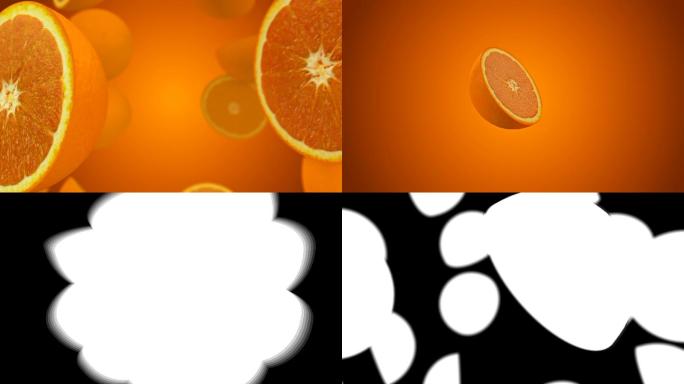 健康的有机橙子水果慢动作入水创意特写主图