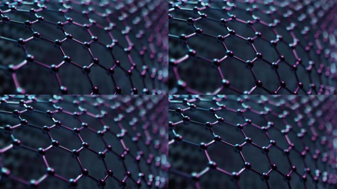 人工六角纳米材料的结构。纳米技术概念。