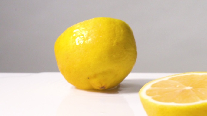 柠檬片下落水果创意拍摄酸爽维生素