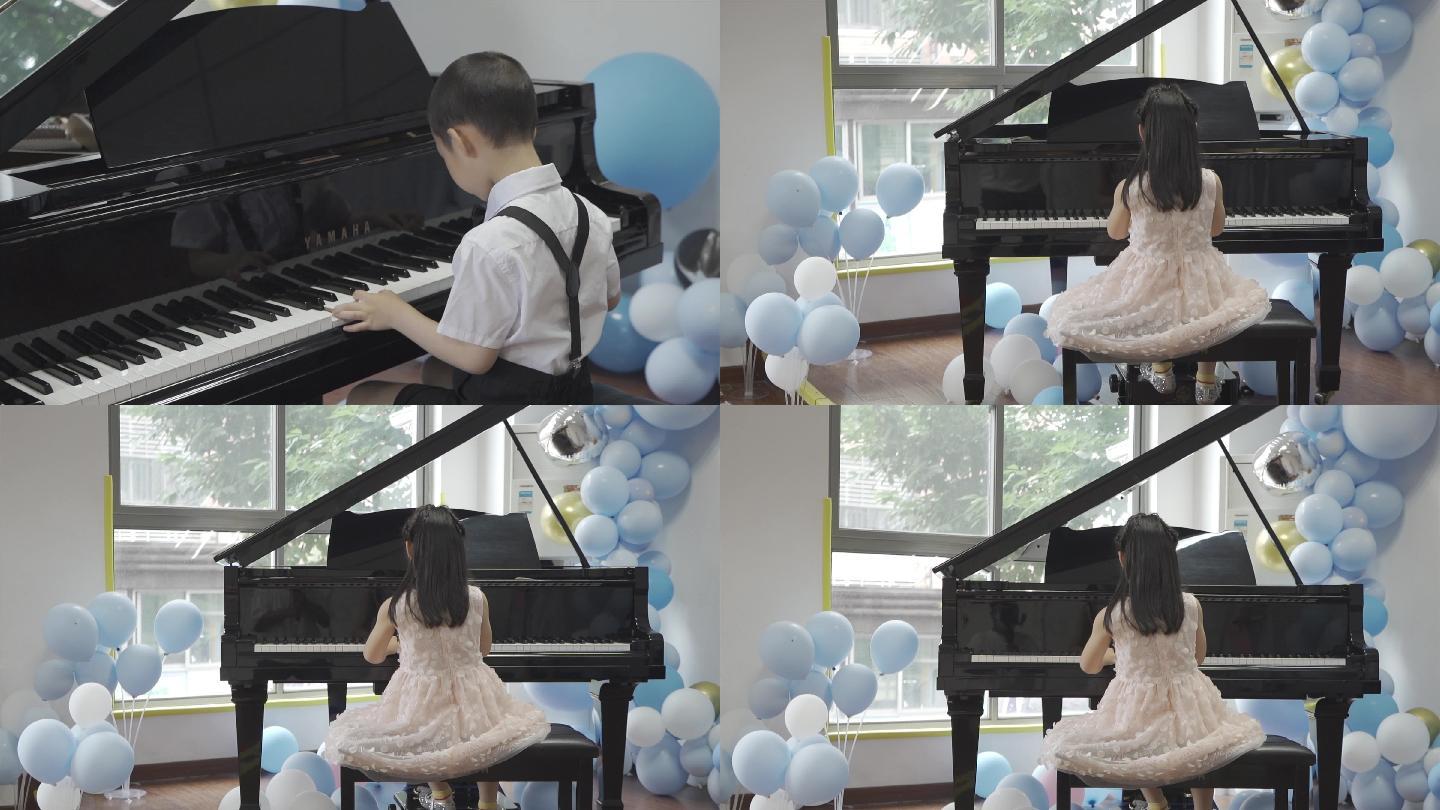 弹钢琴 钢琴 演出 幼儿园 小朋友弹钢琴