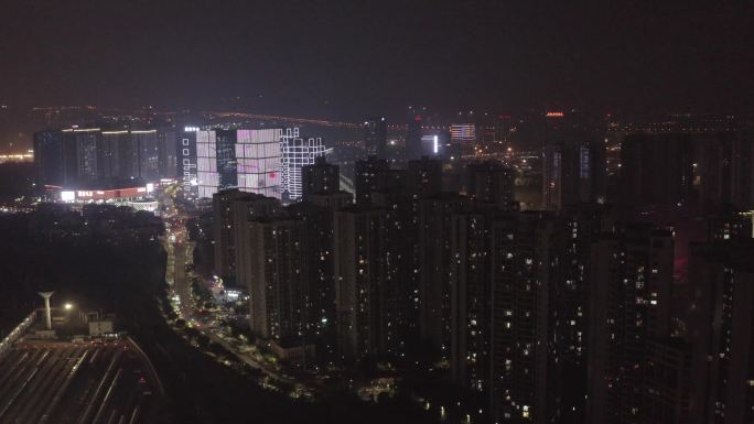 【4k】重庆市江北区夜景延时 航拍素材