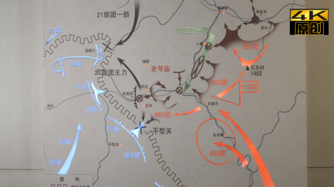 平型关大捷纪念馆、作战地图、照片墙、枪支