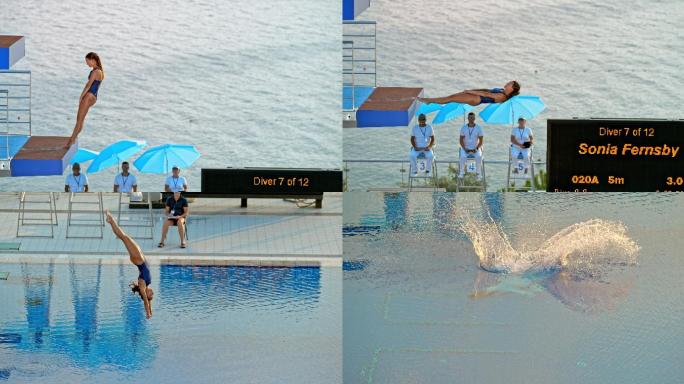 跳水运动员跳台训练体育赛事