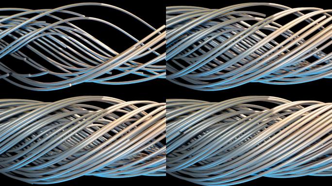 随机光纤被编织成一个大螺旋