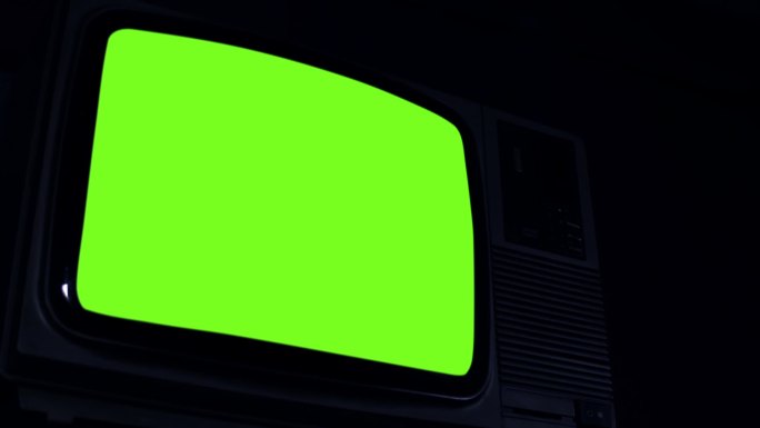 旧电视的绿色屏幕。